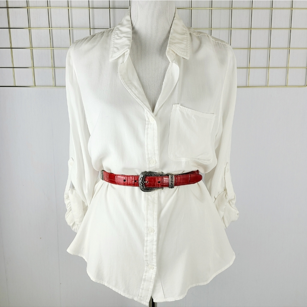 Brighton Interchangeable Red Black Leather Western Vintage Belt - Picture 11 of 11